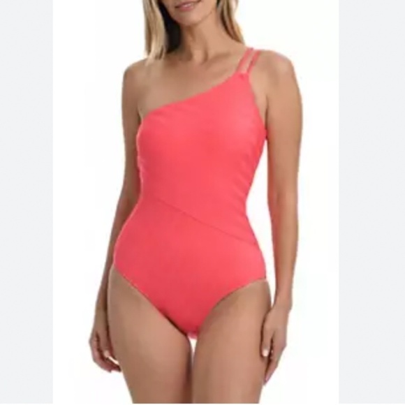 New!‎ La Blanca Linea Costa One Shoulder One Piece Swimsuit - Picture 1 of 7